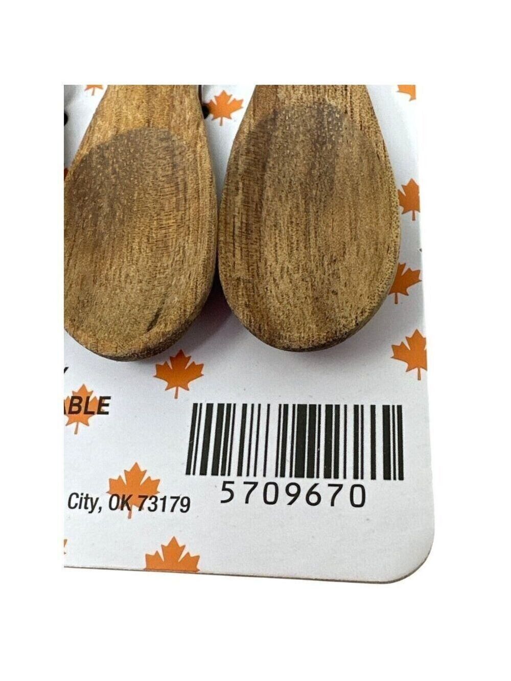 Gnome Wood Spoon Set Of 4 Fall Autumn Country Farmhouse Modern Holiday New - Picture 5 of 9